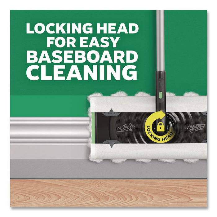 Sweep and Mop 2-in-1 Dry + Wet Floor Deluxe Mopping and Sweeping Kit, Silver Handle