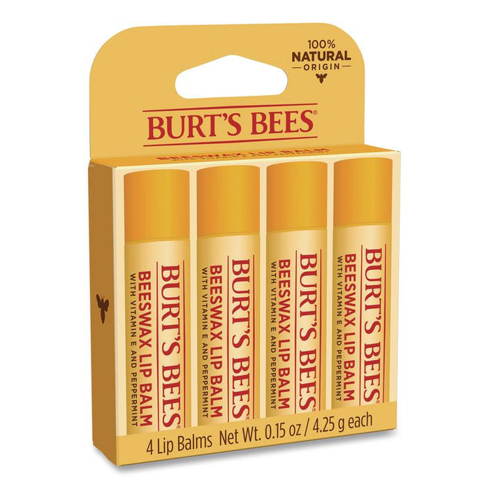 Beeswax Lip Balm, Original, 0.15 oz Stick, 4/Pack