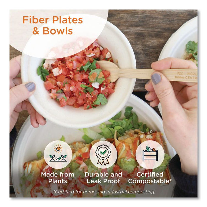 Fiber Plates, 6" dia, Natural, 20/Pack