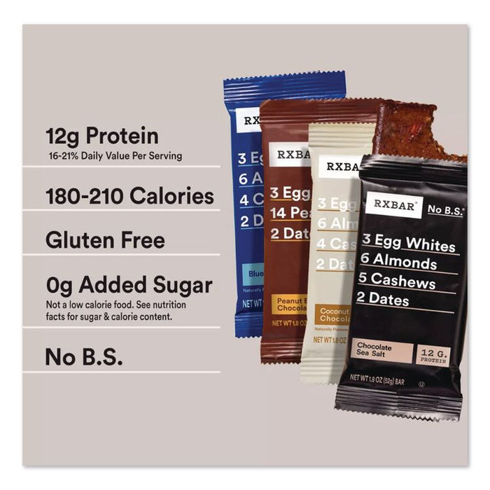 Adult Bars Variety Pack, 1.8oz Bar, (4) Chocolate Sea Salt, (2) Blueberry, (2) Coconut Chocolate, (2) Peanut Butter Chocolate