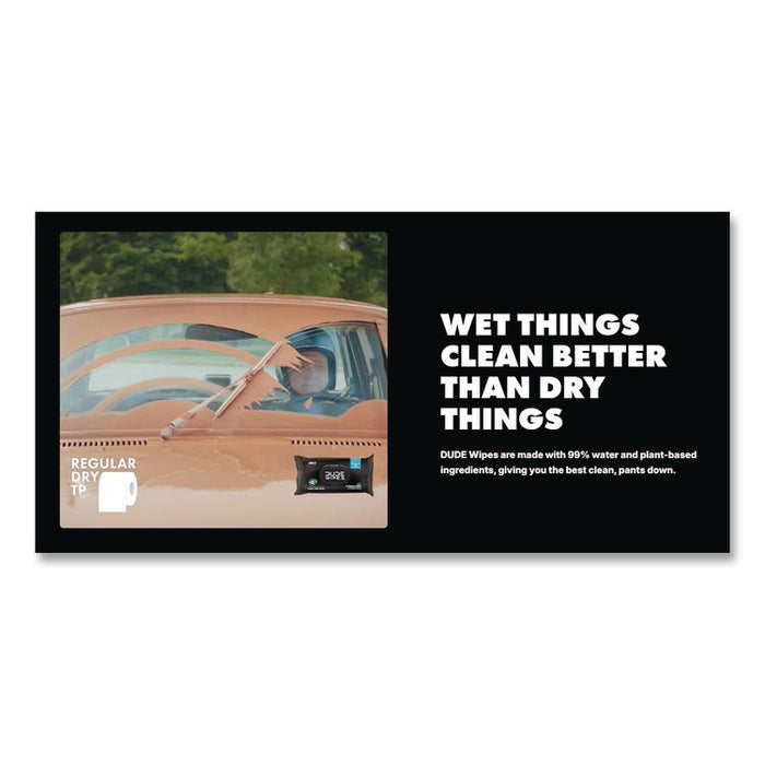 Extra Large Flushable Wipes, 7 x 7, Fragrance Free, White, 18 Wipes