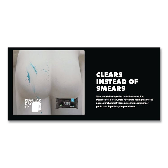 Extra Large Flushable Wipes, 7 x 7, Fragrance Free, White, 18 Wipes