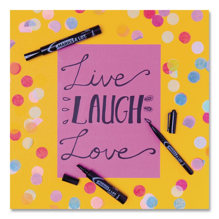 MARKS A LOT Large Desk-Style Permanent Marker, Broad Chisel Tip, Orange, Dozen