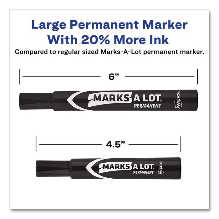 MARKS A LOT Large Desk-Style Permanent Marker, Broad Chisel Tip, Purple, Dozen