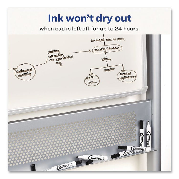 MARKS A LOT Desk-Style Dry Erase Marker Value Pack, Broad Chisel Tip, Black, 36/Pack