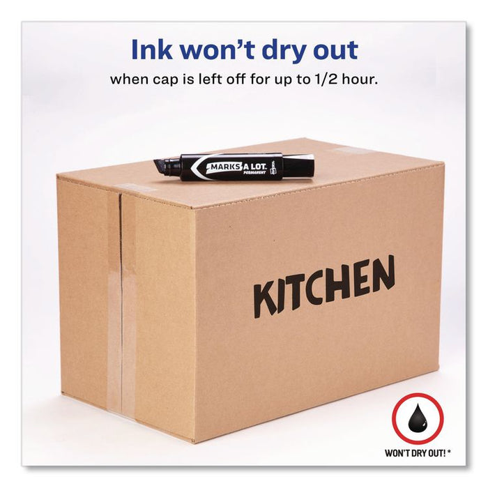 MARKS A LOT Extra-Large Desk-Style Permanent Marker, Extra-Broad Chisel Tip, Black