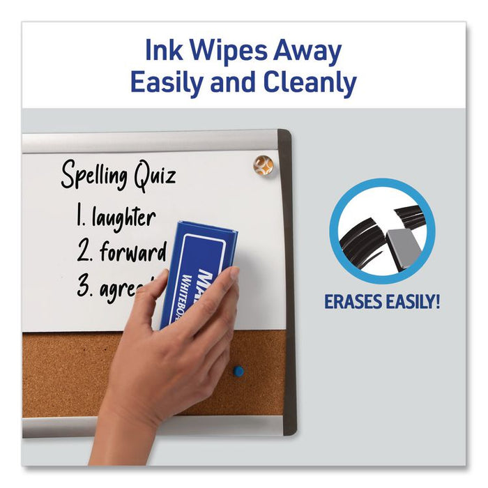 MARKS A LOT Desk-Style Dry Erase Markers, Broad Chisel Tip, Black