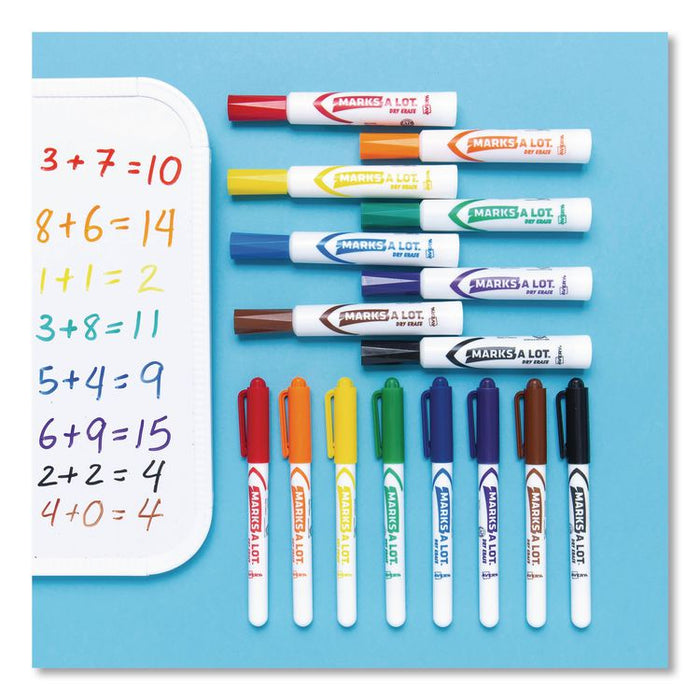 MARKS A LOT Desk-Style Dry Erase Markers, Broad Chisel Tip, Black