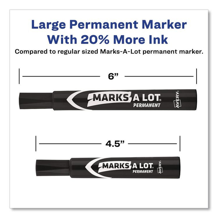 MARKS A LOT Large Desk-Style Permanent Marker Value Pack, Broad Chisel Tip, Black, 36/Pack