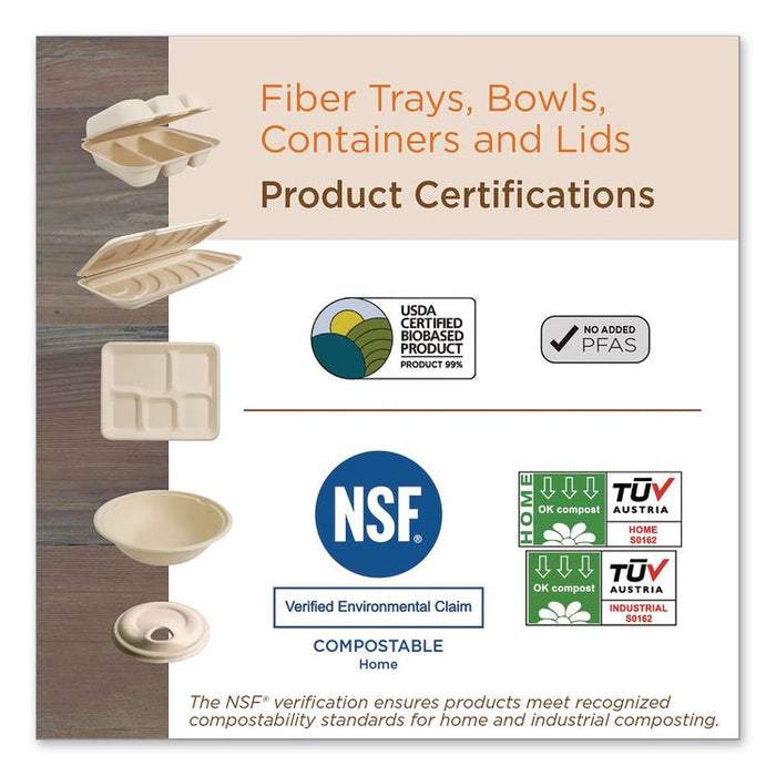 Laminated Fiber Containers, 30 oz, 6.7 x 8.7 x 2.1, Natural, Sugarcane Fiber, 400/Carton