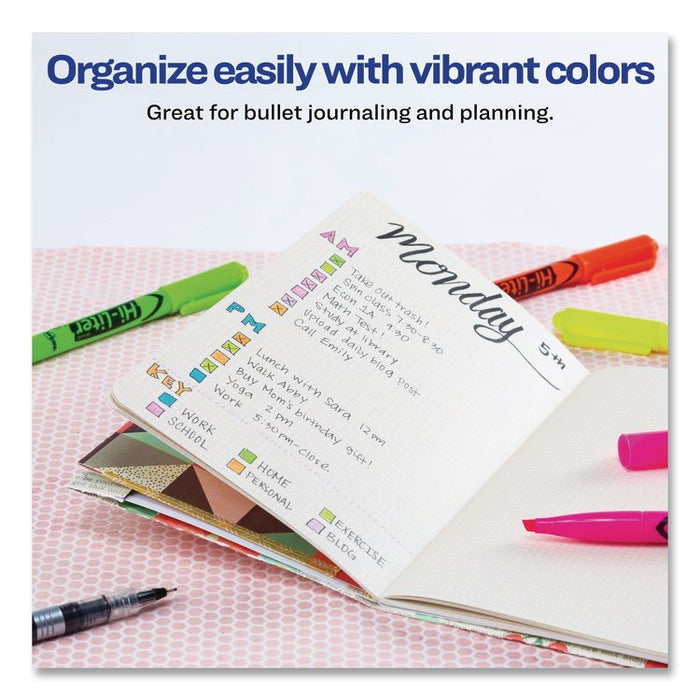HI-LITER Pen-Style Highlighters, Fluorescent Pink Ink, Chisel Tip, Pink/Black Barrel, Dozen