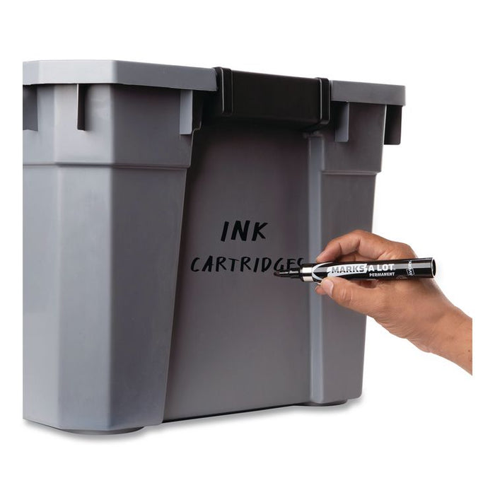 MARKS A LOT Large Desk-Style Permanent Marker with Metal Pocket Clip, Broad Bullet Tip, Black