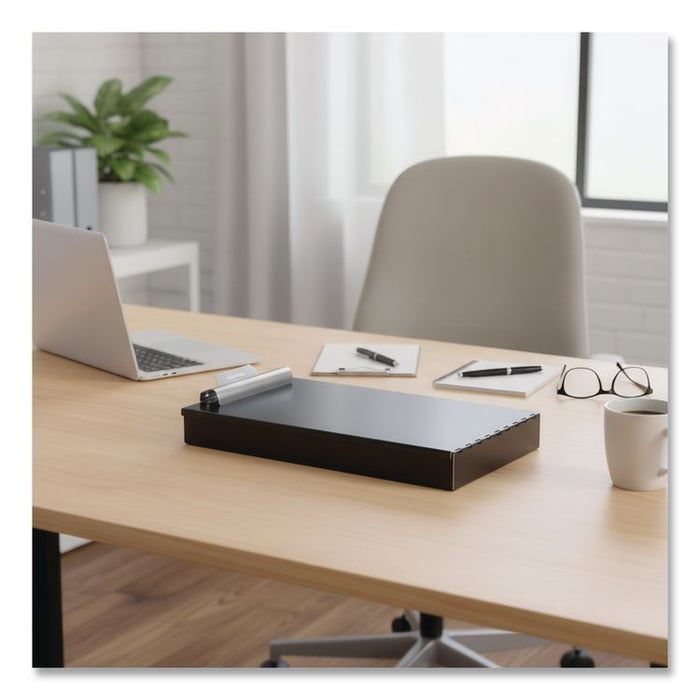 Redi-Rite Aluminum Storage Clipboard, 1" Clip Capacity, Holds 8.5 x 11 Sheets, Black