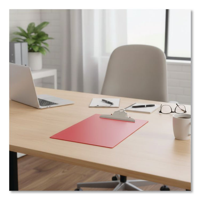 Recycled Plastic Clipboard with Ruler Edge, 1" Clip Capacity, Holds 8.5 x 11 Sheets, Red