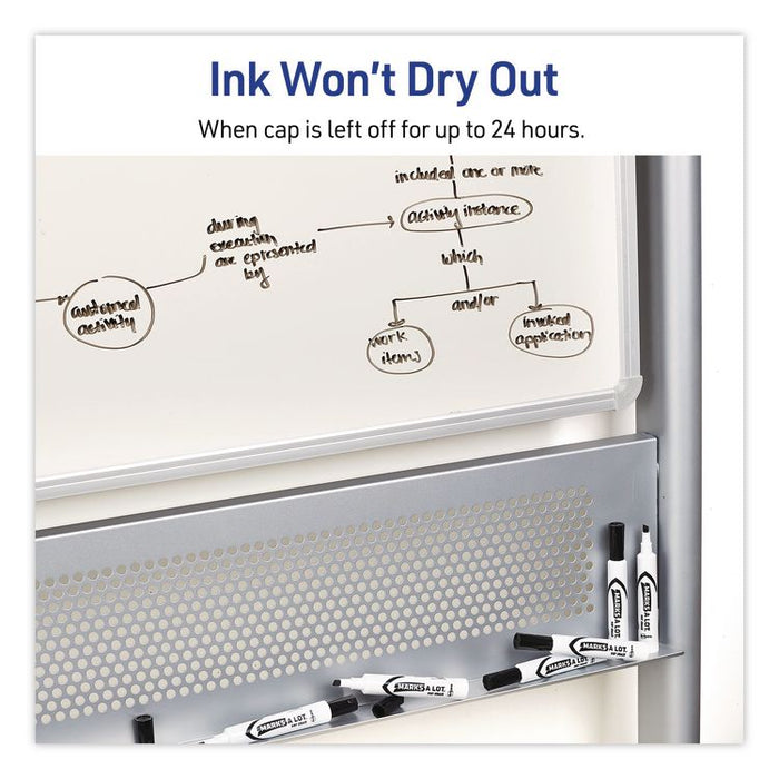 MARKS A LOT Desk-Style Dry Erase Marker, Broad Chisel Tip, Black, Dozen