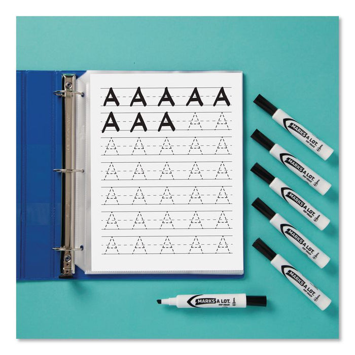 MARKS A LOT Desk-Style Dry Erase Marker, Broad Chisel Tip, Black, Dozen
