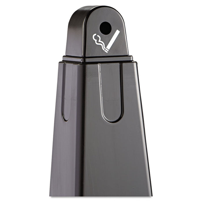 GroundsKeeper Cigarette Waste Collector, Pyramid, 1 gal, 12.25 x 39.75,  Black