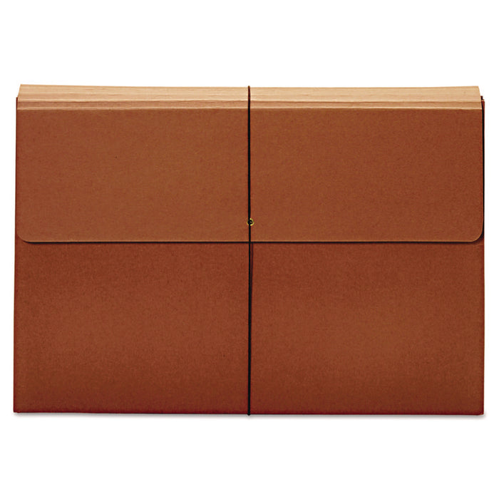 Expanding Wallet, 3.5" Expansion, 1 Section, Elastic Cord Closure, Tabloid Size, Brown