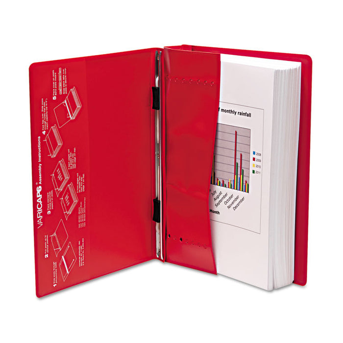 VariCap Expandable Binder, 2 Posts, 6" Capacity, 11 x 8.5, Red