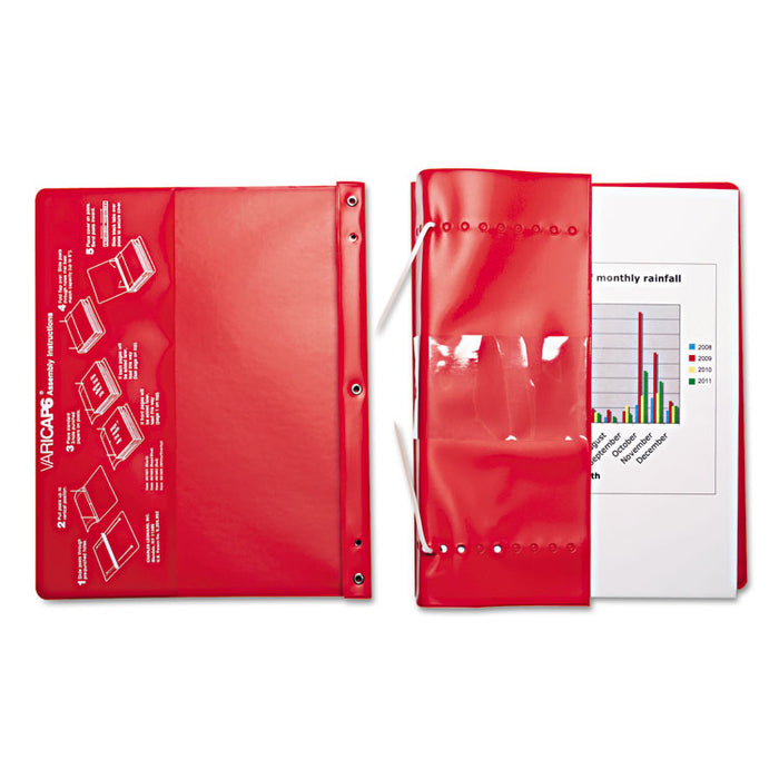VariCap Expandable Binder, 2 Posts, 6" Capacity, 11 x 8.5, Red
