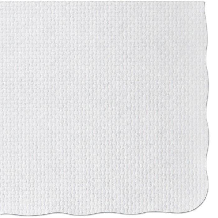 Placemats, Knurl Embossed Surface, Scalloped Edges, 13.5" x 9.5", White, 1,000/Carton