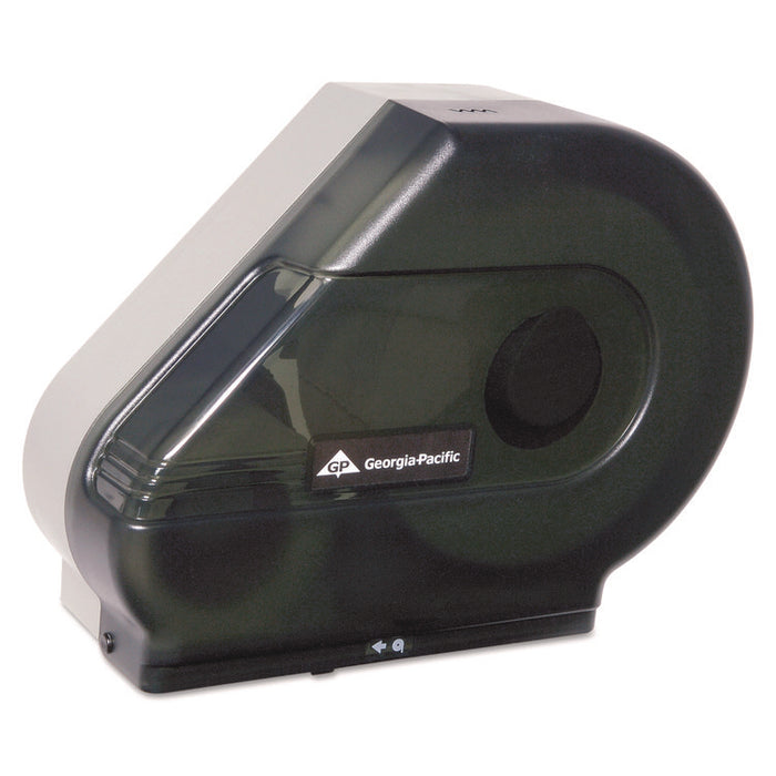 Jumbo Jr. Bathroom Tissue Dispenser with Stub Roll and Mandrel, 6.38 x 16.88 x 14.13, Translucent Smoke, 4/Carton