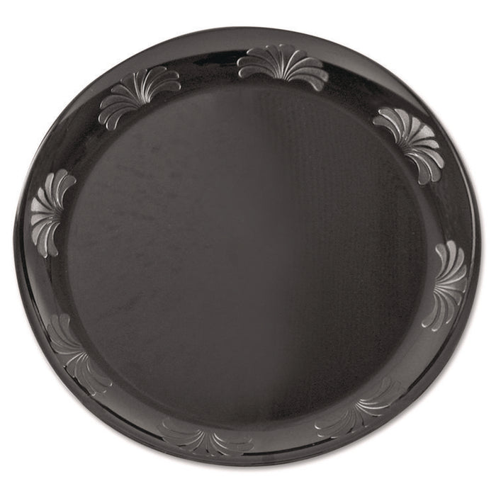 Designerware Plastic Plates, 7.5" dia, Black, 10/Pack, 18 Packs/Carton