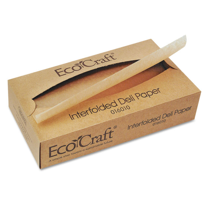 EcoCraft Interfolded Soy Wax Deli Sheets, 10 x 10.75, 500 Sheets/Box, 12 Boxes/Carton
