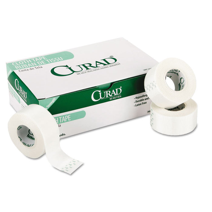 First Aid Cloth Silk Tape, Heavy-Duty, 2" x 10 yds, White, 6/Pack
