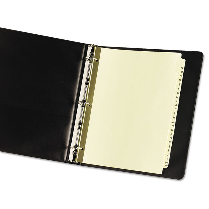 Preprinted Laminated Tab Dividers with Gold Reinforced Binding Edge, 25-Tab, A to Z, 11 x 8.5, Buff, 1 Set