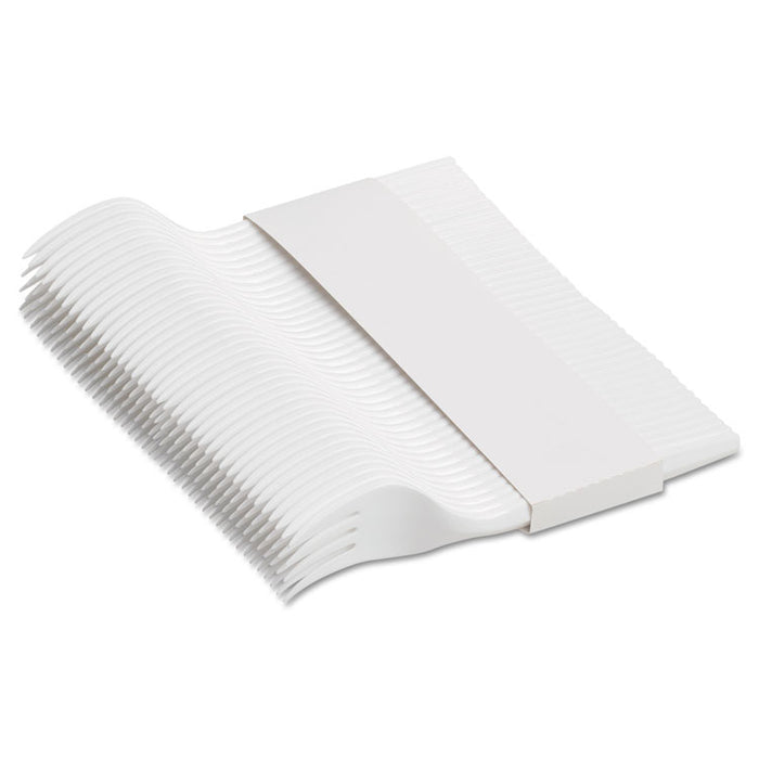 SmartStock Plastic Cutlery Refill, Series-B, Mediumweight Fork, White, 40/Pack, 24 Packs/Carton