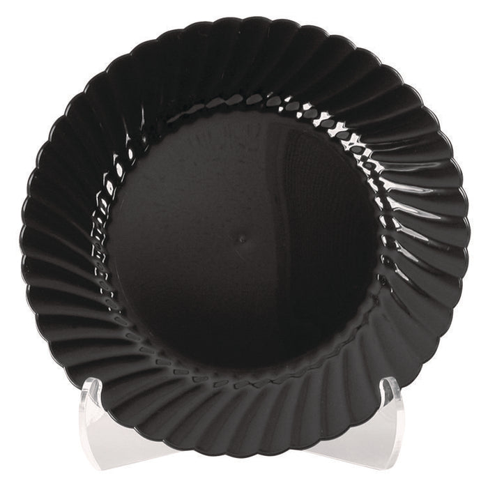 Classicware Plastic Plates, 9" dia, Black, 10/Pack, 18 Packs/Carton