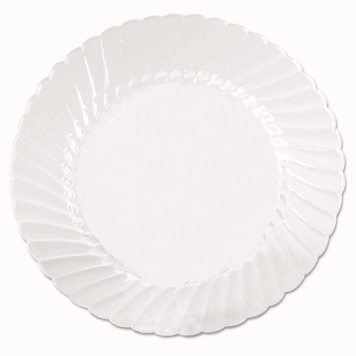 Classicware Plates, Plastic, 10.25" dia, Clear, 18/Bag, 8 Bags/Carton