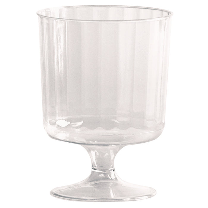 Classic Crystal Plastic Wine Glasses on Pedestals, 5 oz, Clear, 10/Pack, 24 Packs/Carton