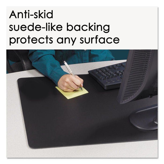 Rhinolin II Desk Pad with Antimicrobial Protection, 17" x 12", Black