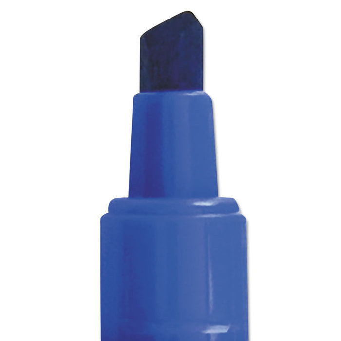 EnduraGlide Dry Erase Marker, Broad Chisel Tip, Blue, Dozen