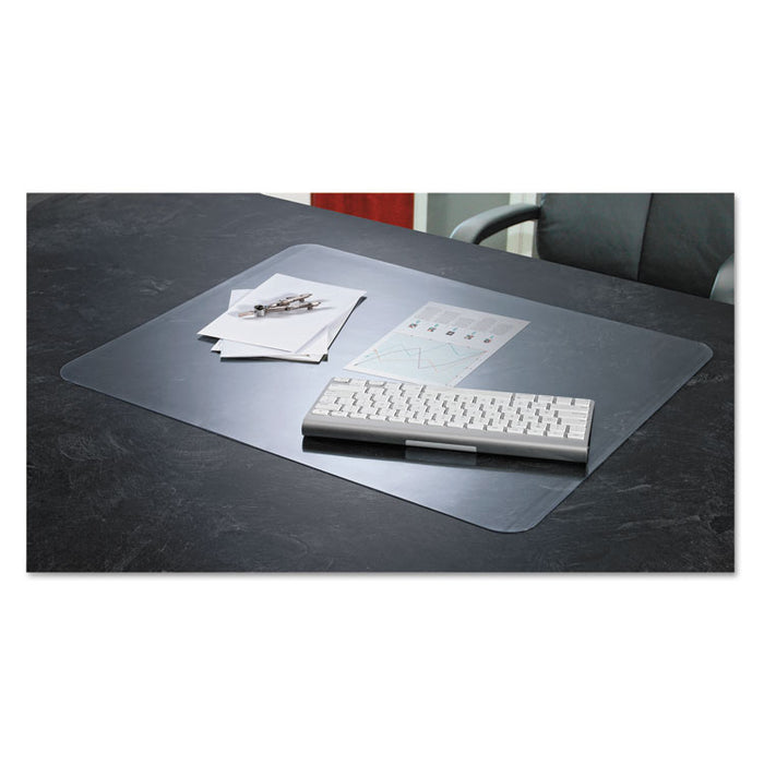 KrystalView Desk Pad with Antimicrobial Protection, Glossy Finish, 24" x 19", Clear