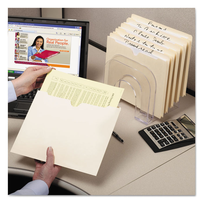 Manila File Jackets, 1-Ply Straight Tab, Letter Size, Manila, 100/Box