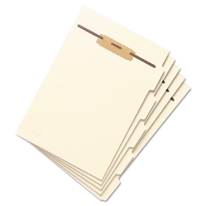 Stackable Folder Dividers with Fasteners, Top/End Tab: 1/5-Cut, 1 Fastener, Letter Size, Manila, 4 Dividers/Set, 50 Sets/Pack