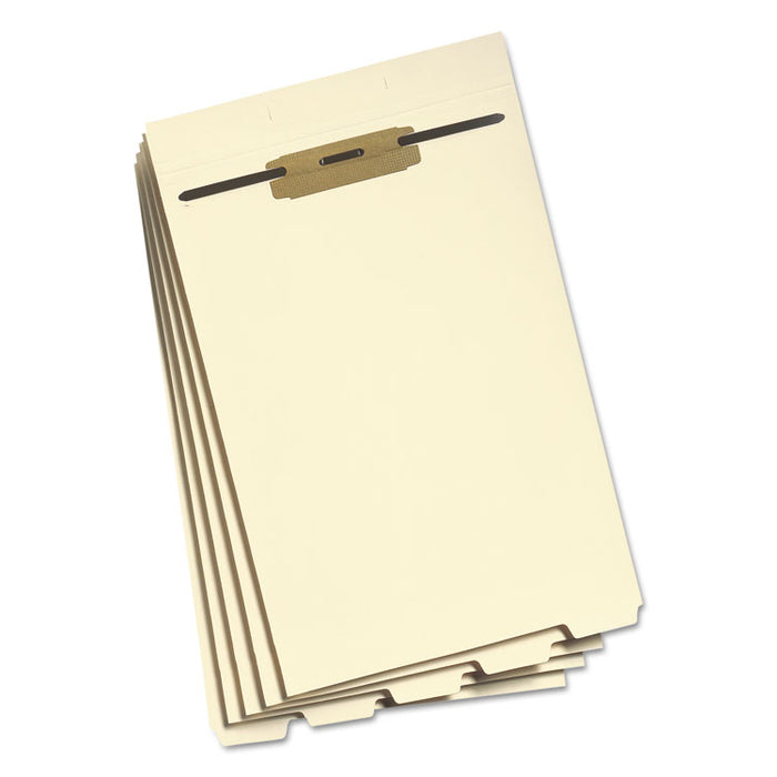 Stackable Folder Dividers with Fasteners, End Tab: 1/5-Cut, 1 Fastener, Legal Size, Manila, 4 Dividers/Set, 50 Sets/Pack