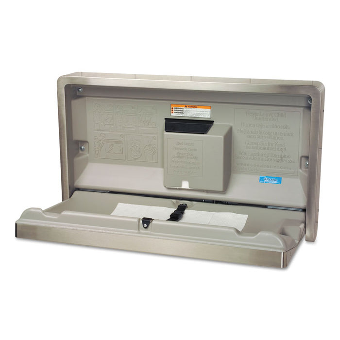 Horizontal Baby Changing Station, 35.25 x 20, Stainless Steel/Beige