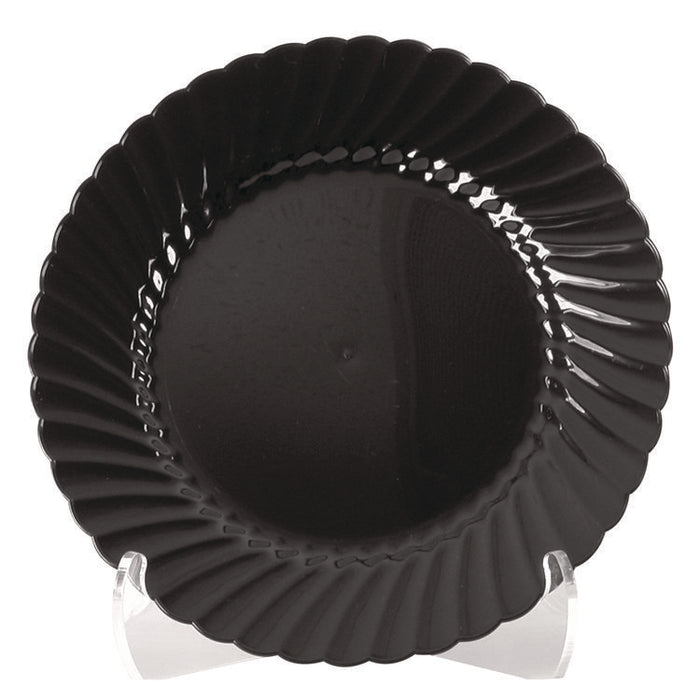 Classicware Plastic Plates, 7.5" dia, Black, 10/Pack, 18 Packs/Carton