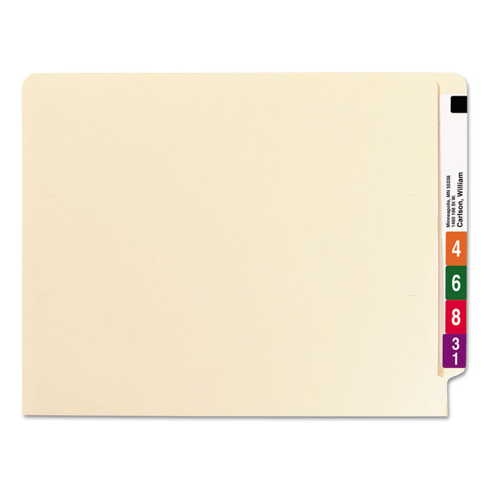 Recycled Manila End Tab Fastener Folders, Straight Tab, Expands 0.75", 2 Fasteners, Letter Size, Manila, 50/Box