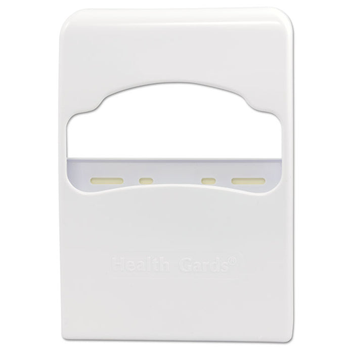 Health Gards Quarter-Fold Toilet Seat Cover Dispenser, 8.75 x 2 x 12, White