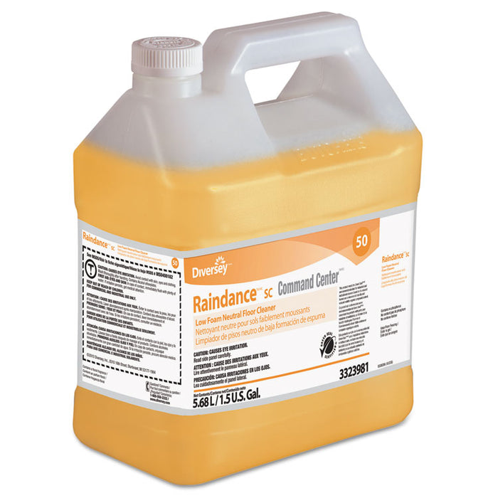 Raindance Low Foam Neutral Floor Cleaner, Floral Scent, Liquid, 6 qt Bottle, 2/Carton