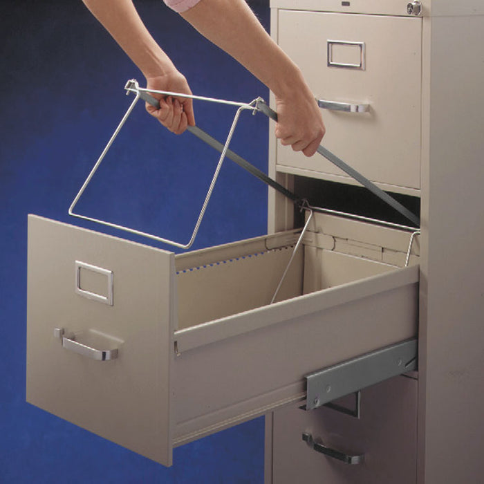 Steel Hanging Folder Drawer Frame, Legal Size, 23" to 27" Long, Gray, 2/Pack