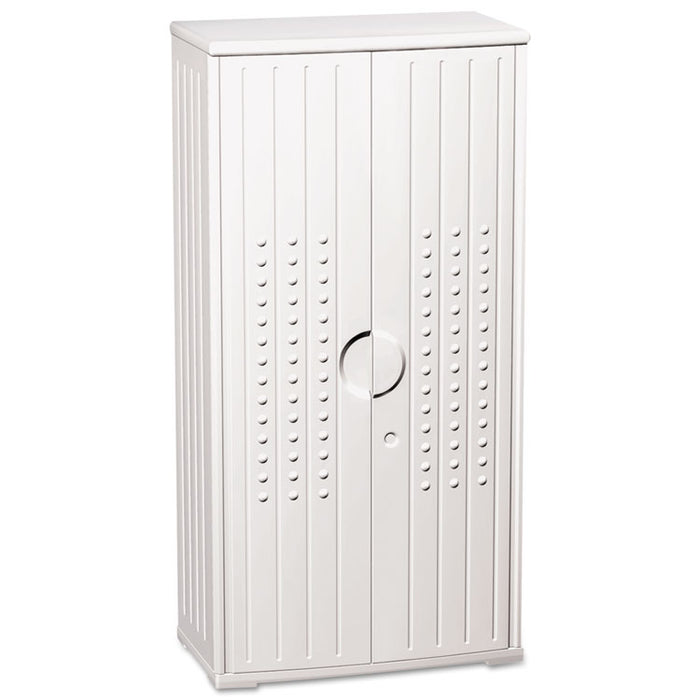 Rough n Ready Storage Cabinet, Three-Shelf, 33w x 18d x 66h, Platinum