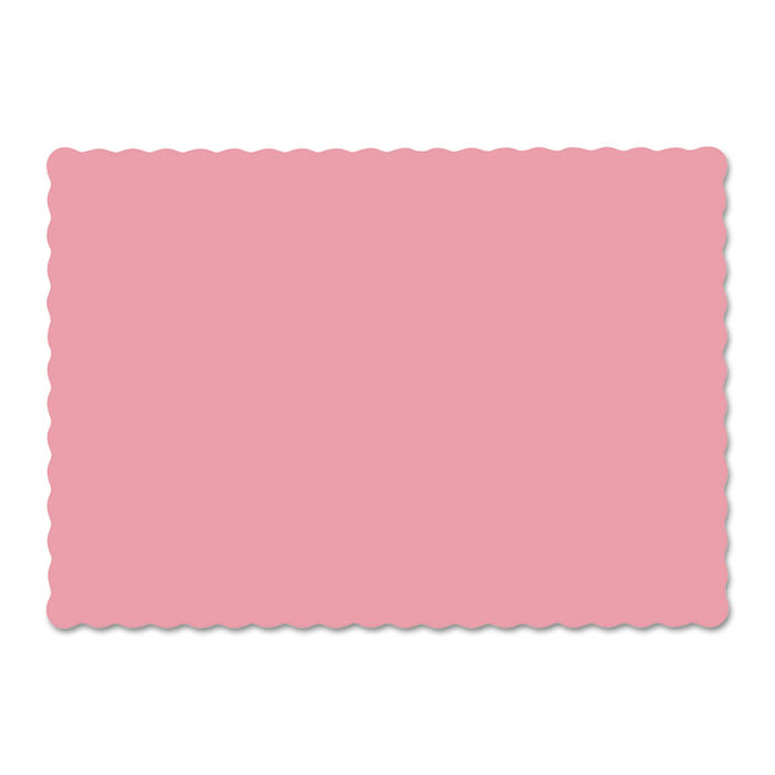 Placemats, Smooth Surface, Scalloped Edges, 13.5" x 9.5", Dusty Rose, 1,000/Carton