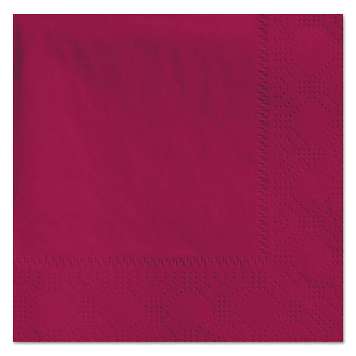 Embossed Beverage Napkins, 2-Ply, 9.5 x 9.5, Burgundy, 1,000/Carton