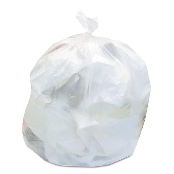 High-Density Waste Can Liners, 45 gal, 16 mic, 40" x 48", Natural, 25 Bags/Roll, 10 Rolls/Carton